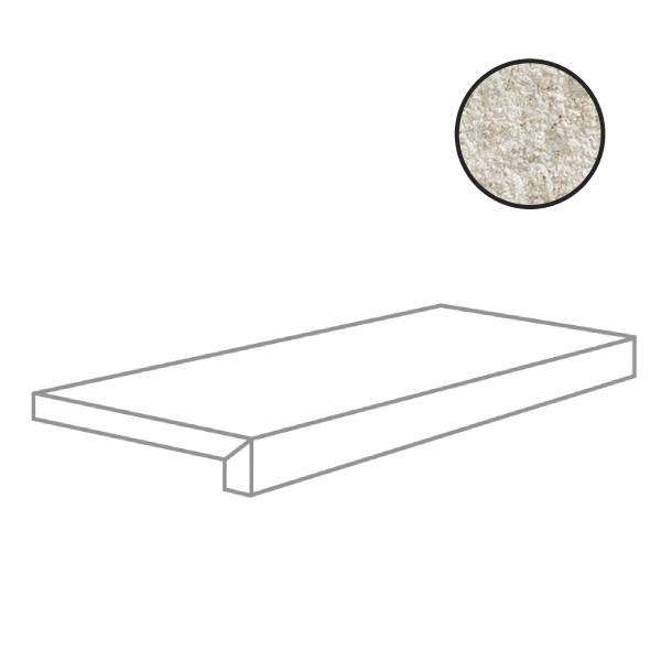 Ступени Alfalux Stonequartz Bianco Grip Elemento L Rett 8210030, цвет серый, поверхность матовая, прямоугольник, 300x600