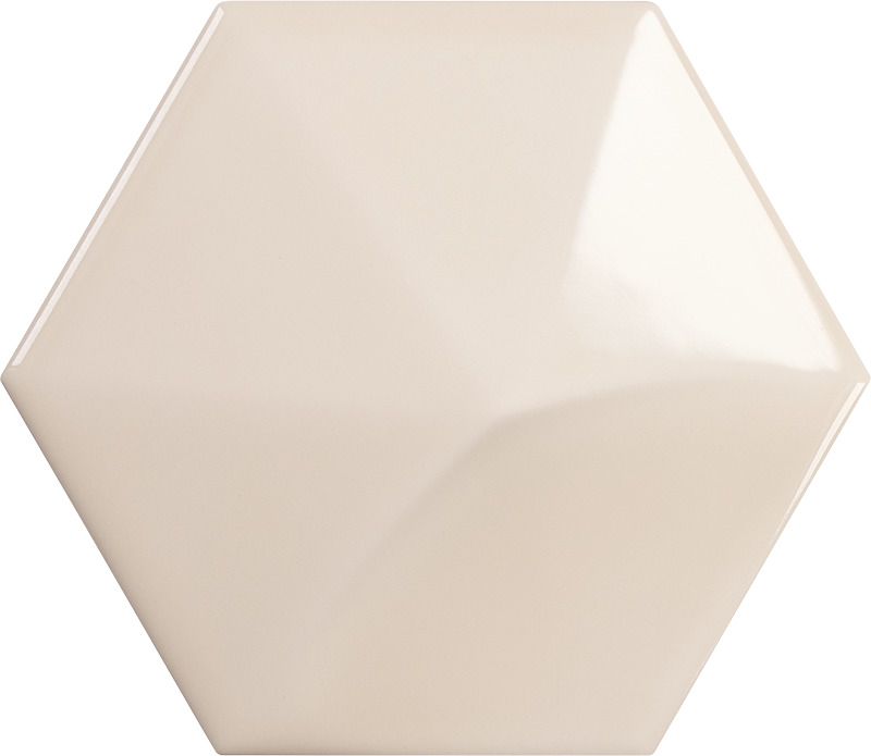 Керамическая плитка Equipe Magical 3 Oberland Cream 24431, цвет бежевый, поверхность глянцевая 3d (объёмная), шестиугольник, 107x124