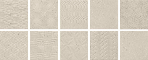 Декоративные элементы Baldocer Asphalt Grit, цвет слоновая кость, поверхность матовая, квадрат, 150x150