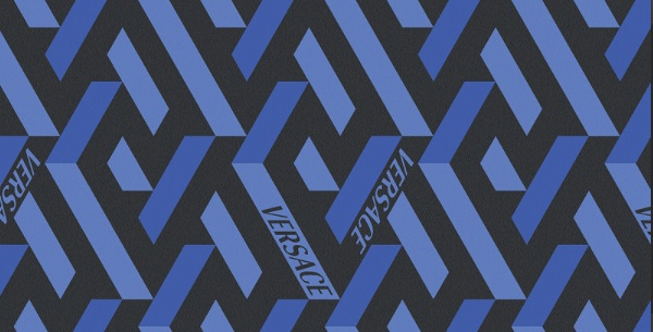 Керамогранит Versace Icons Gremax Blue Ret PF60011020, цвет чёрный синий, поверхность матовая, прямоугольник, 600x1200