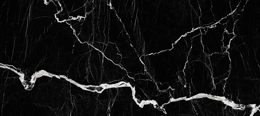 Керамогранит  Marble Black Marquina Matt, цвет чёрный, поверхность матовая, прямоугольник, 1200x2700