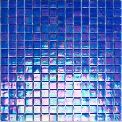 Мозаика Alma Mosaic Pearly PB312, цвет синий, поверхность глянцевая, квадрат, 200x200