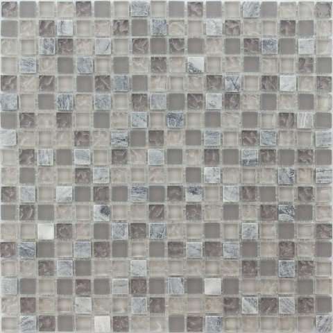 Мозаика Caramelle Mosaic Naturelle Sitka 4mm, цвет серый, поверхность глянцевая, квадрат, 298x298