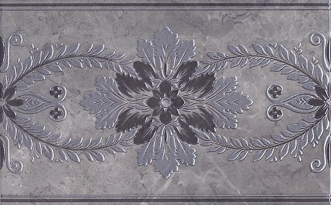 Декоративные элементы Kerama Marazzi Декор Мармион MLD\D04\6242, цвет серый, поверхность глянцевая, прямоугольник, 250x400