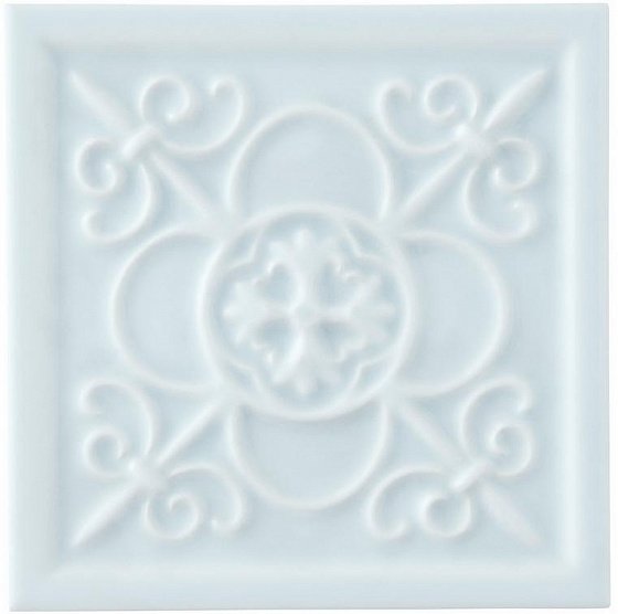 Декоративные элементы Adex ADST4090 Relieve Vizcaya Ice Blue, цвет голубой, поверхность глянцевая, квадрат, 148x148