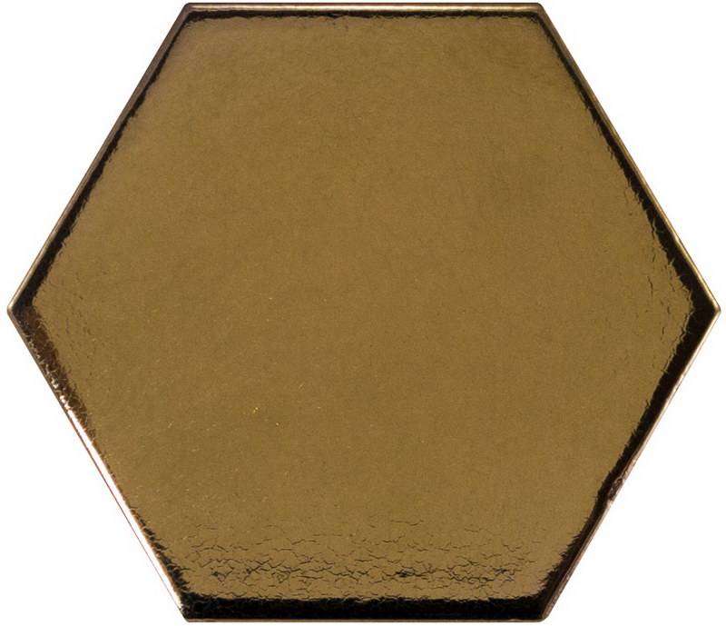 Керамическая плитка Equipe Scale Hexagon Metallic 23837, цвет золотой, поверхность глянцевая, шестиугольник, 107x124
