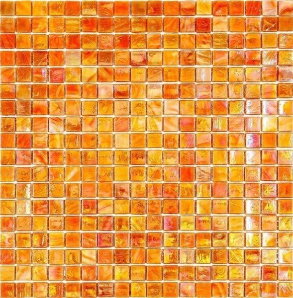 Мозаика Alma Mosaic Flicker ND100, цвет оранжевый, поверхность глянцевая, квадрат, 150x150