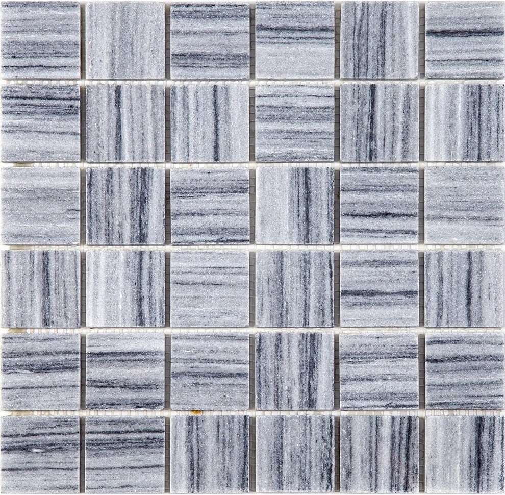 Мозаика Natural Mosaic Adriatica (4,8X4,8) 7M031-48P, цвет серый, поверхность полированная, квадрат, 305x305