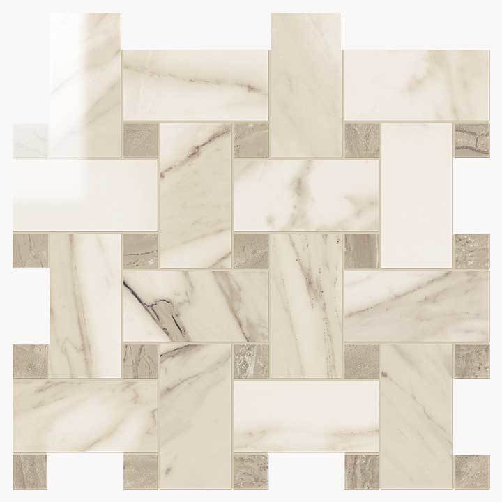 Мозаика Novabell Intreccio Calacatta Beige Lapp. IMP 337L, цвет бежевый, поверхность лаппатированная, квадрат, 300x300