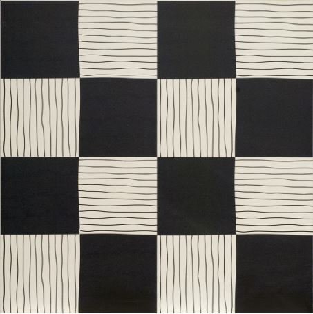 Керамогранит Ornamenta Tangle Dama TA6060DA, цвет чёрно-белый, поверхность матовая, квадрат, 600x600