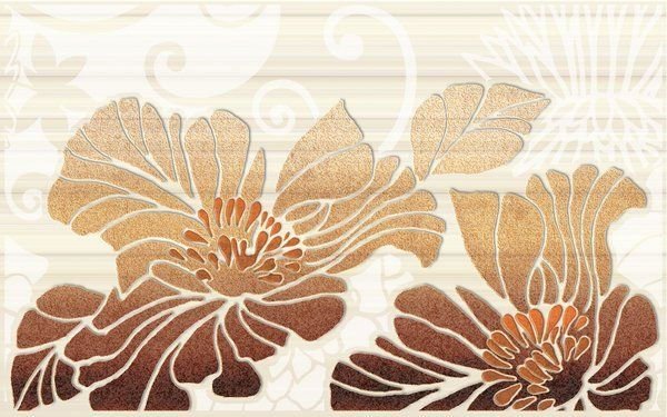 Декоративные элементы Нефрит керамика Кензо 04-01-1-09-03-15-075-1, цвет коричневый, поверхность глянцевая, прямоугольник, 400x250