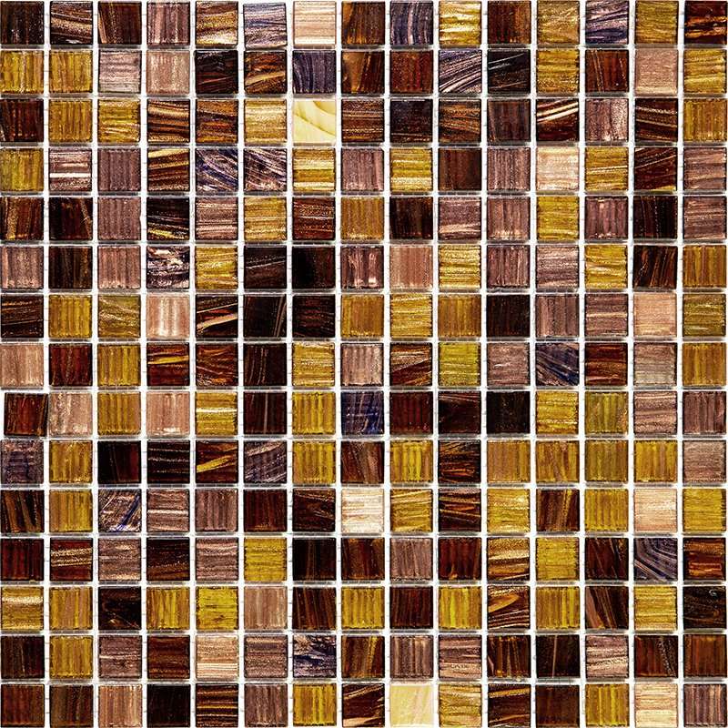 Мозаика Alma Mosaic Растяжки 20 DE604(m) MIX 8 (последний микс), цвет коричневый бежевый, поверхность глянцевая, квадрат, 327x327