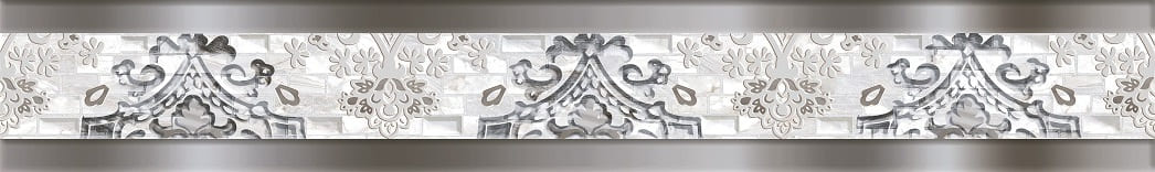 Бордюры Axima Венеция Бордюр Серый Люкс, цвет серый, поверхность глянцевая, квадрат, 90x600