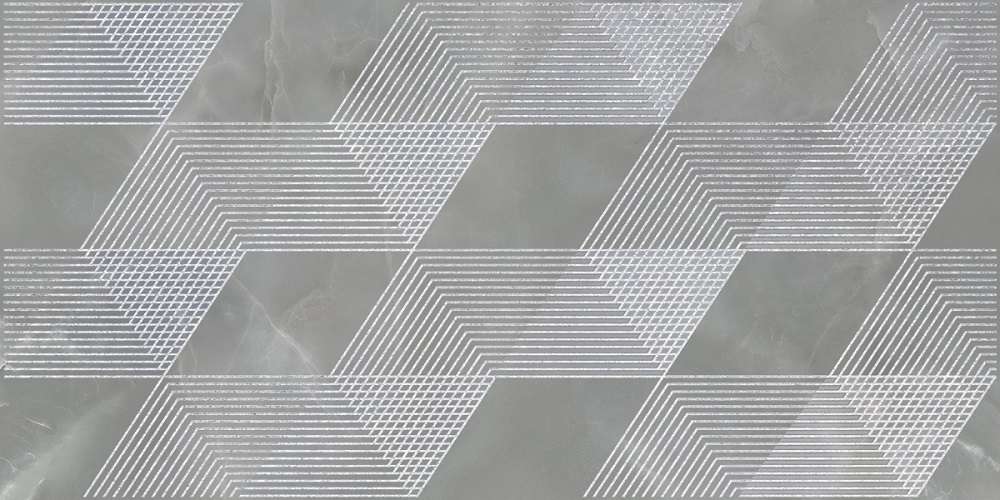 Декоративные элементы Azori Opale Grey Geometria, цвет серый, поверхность глянцевая, прямоугольник, 320x630