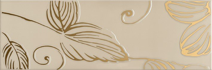 Декоративные элементы Domino Anya Decor Gold Beige, цвет бежевый, поверхность глянцевая, прямоугольник, 200x600