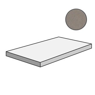 Ступени Mutina Dechirer Angolare corner tile SX Cenere PUDT48, цвет коричневый, поверхность матовая, прямоугольник с капиносом, 330x1200