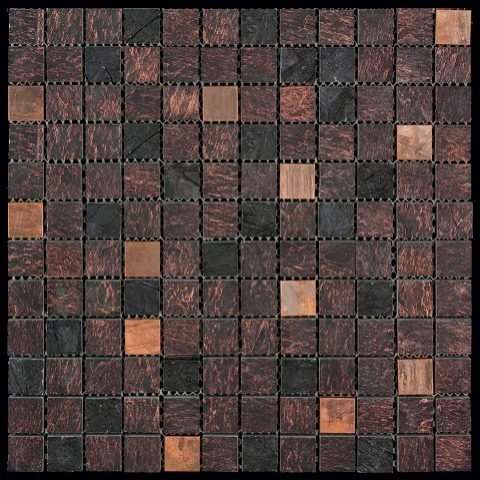 Мозаика Natural Mosaic Gelos FBY-36 (SSB-006(s)) (Агломерат Металл), цвет коричневый, поверхность матовая, квадрат, 298x298