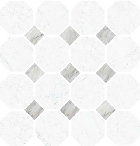 Мозаика Vallelunga Carrara Ottagona 6000413, цвет белый, поверхность полированная, квадрат, 300x300