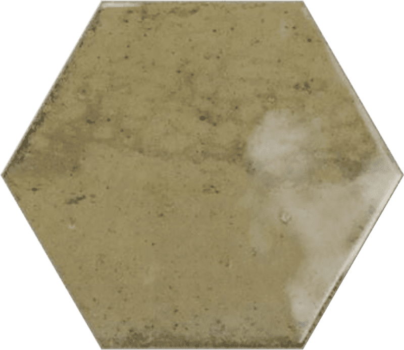 Керамическая плитка Ribesalbes Hex Mink Glossy, цвет коричневый, поверхность глянцевая, шестиугольник, 150x173