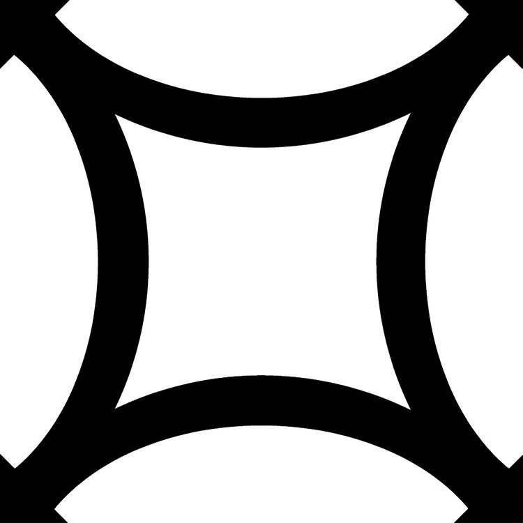 Керамическая плитка Mayolica District Figure Black, цвет чёрно-белый, поверхность матовая, квадрат, 200x200