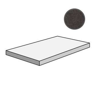 Ступени Floor Gres Floortech Floor 9.0 Angolo SX Gradino Soft 739075, цвет чёрный тёмный, поверхность матовая, прямоугольник с капиносом, 330x1200