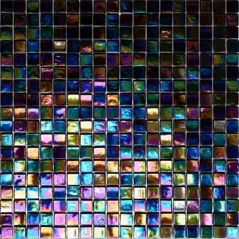 Мозаика Alma Mosaic Flicker ND40, цвет жёлтый синий розовый, поверхность глянцевая, квадрат, 150x150