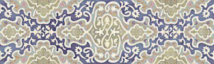 Керамическая плитка Aparici Tawriq Blue Zaida, цвет разноцветный, поверхность матовая, прямоугольник, 298x996