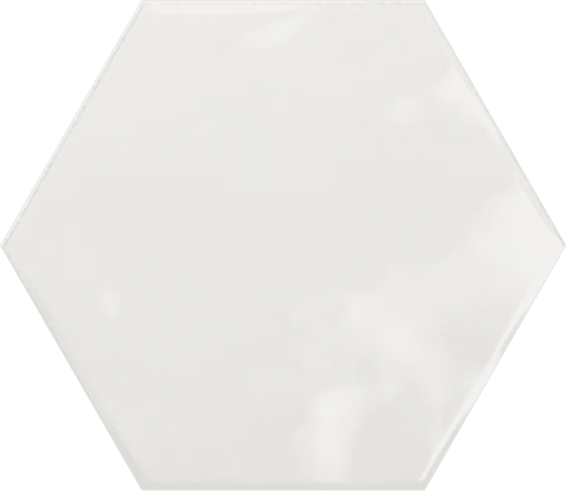 Керамическая плитка Ribesalbes Hex White Glossy, цвет белый, поверхность глянцевая, шестиугольник, 150x173