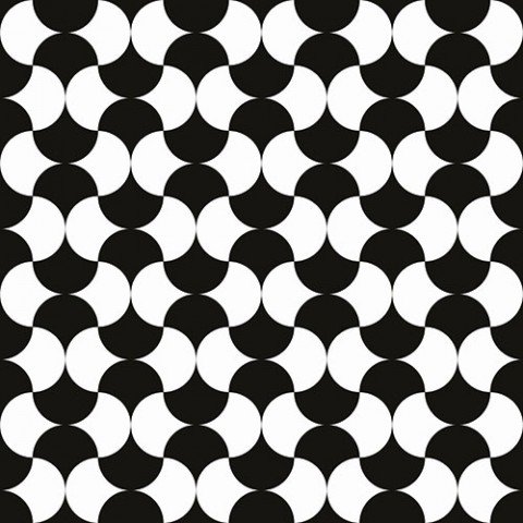 Декоративные элементы Vallelunga Colibri Nero Dec A7 6000267, цвет чёрно-белый, поверхность матовая, квадрат, 125x125