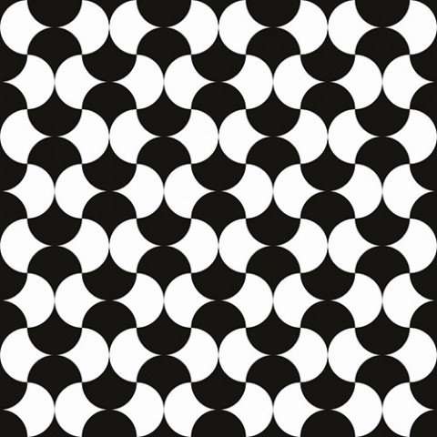 Декоративные элементы Vallelunga Colibri Nero Dec A7 6000267, цвет чёрно-белый, поверхность матовая, квадрат, 125x125