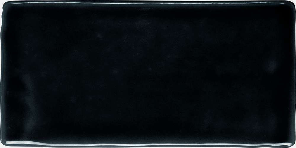 Керамическая плитка Dune Atelier Black Glossy 226658, цвет чёрный тёмный, поверхность глянцевая, кабанчик, 75x150
