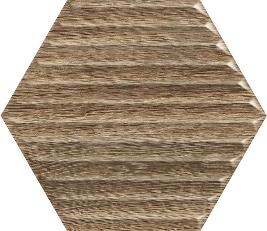Керамическая плитка Paradyz Woodskin Wood Heksagon Struktura B Sciana, цвет коричневый, поверхность структурированная, прямоугольник, 171x198