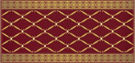 Бордюры APE Lord Cenefa Delis Burdeos Gold, цвет красный, поверхность глянцевая, прямоугольник, 100x200