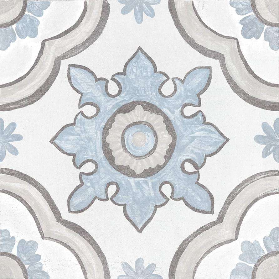 Декоративные элементы Cifre Adobe Decor Basma White, цвет серый, поверхность матовая, квадрат, 200x200