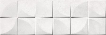 Керамическая плитка Ceramika Color Struktury 3D Quadra White, цвет белый, поверхность 3d (объёмная), прямоугольник, 250x750