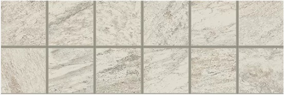 Мозаика Coliseumgres Alpi Bianco Fascia Mosaico 610090001118, цвет белый, поверхность матовая, квадрат, 100x300