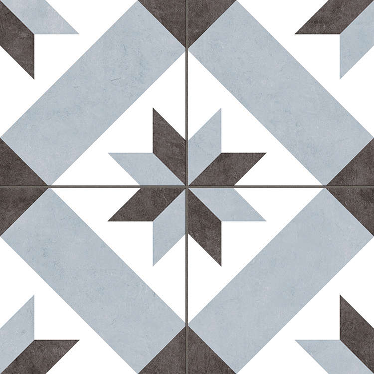 Керамогранит Etili Seramik Beta Pre-Cut, цвет белый серый синий, поверхность матовая, квадрат, 450x450