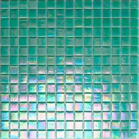 Мозаика Alma Mosaic Pearly PB418, цвет зелёный, поверхность глянцевая, квадрат, 200x200