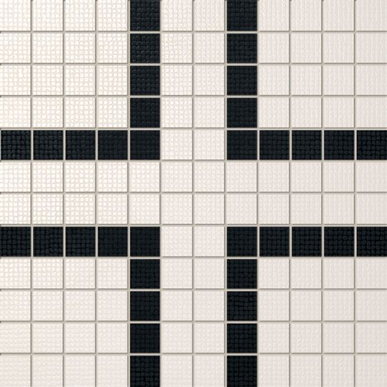 Мозаика Maciej Zien Monaco Ms-Rivage 3, цвет чёрно-белый, поверхность глянцевая, квадрат, 298x298