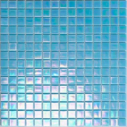 Мозаика Alma Mosaic Pearly PB308, цвет голубой, поверхность глянцевая, квадрат, 200x200