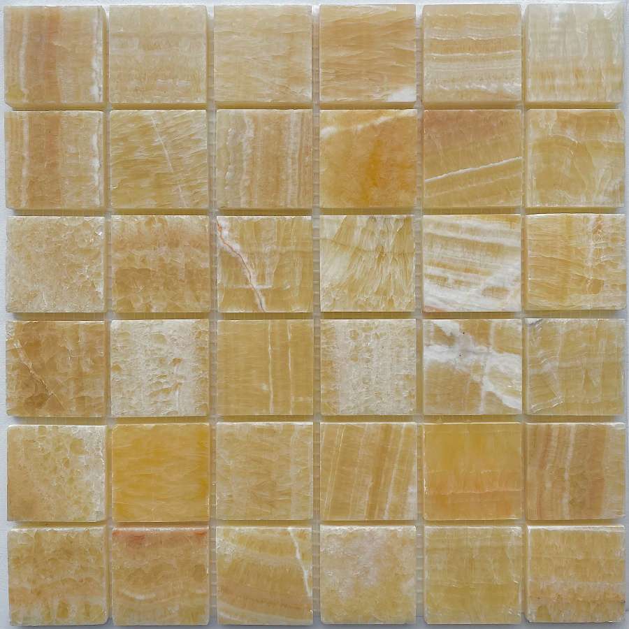 Мозаика Pixel Mosaic PIX307 Оникс (48x48 мм), цвет бежевый, поверхность глянцевая, квадрат, 305x305