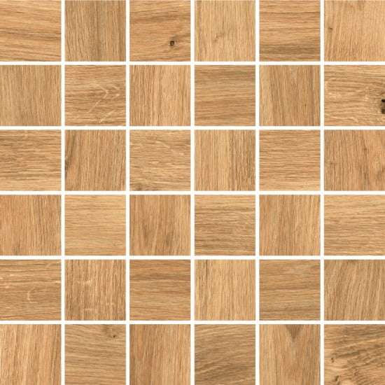 Мозаика Cersanit Woodhouse Коричневый A-WS6O116\J, цвет коричневый, поверхность матовая, квадрат, 300x300