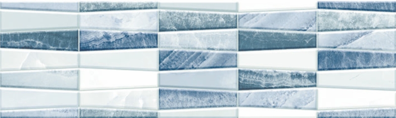 Бордюры Unitile (Шахтинская плитка) Аника Голубой Бордюр 010200000093, цвет бежевый синий, поверхность глянцевая, прямоугольник, 75x250