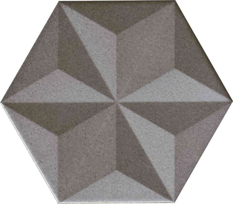 Керамогранит Aparici Chaplin Silver Vela Hexagon, цвет серый, поверхность структурированная, шестиугольник, 250x290