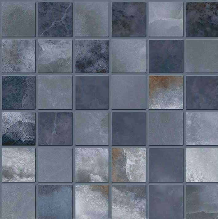 Мозаика Emilceramica (Acif) Tele Di Marmo Onyx Mosaico 5X5 Blue Silk EKZ2, цвет голубой, поверхность матовая, квадрат, 300x300