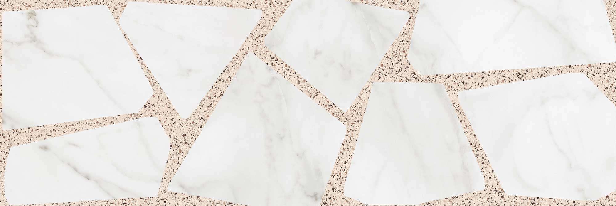 Керамическая плитка Керамин Канцоне 3Д, цвет белый бежевый, поверхность сатинированная, прямоугольник, 300x900