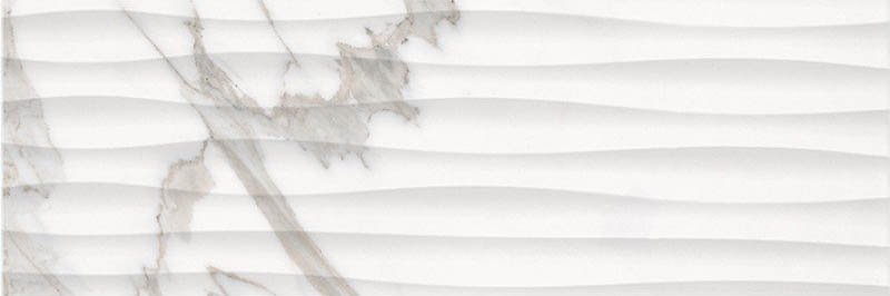 Керамическая плитка Lasselsberger Миланезе Дизайн Плитка Настенная Каррара Волна 1064-0158, цвет белый, поверхность глянцевая, прямоугольник, 200x600
