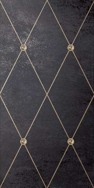 Декоративные элементы Petracers Ad Maiora Rhombus Fregio Oro Nero, цвет чёрный, поверхность матовая, прямоугольник, 500x1000
