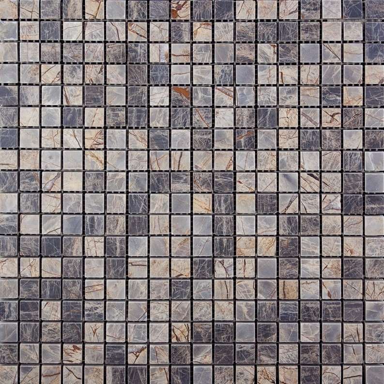 Мозаика Natural Mosaic Adriatica (1,5X1,5) M024-15P, цвет серый, поверхность полированная, квадрат, 305x305