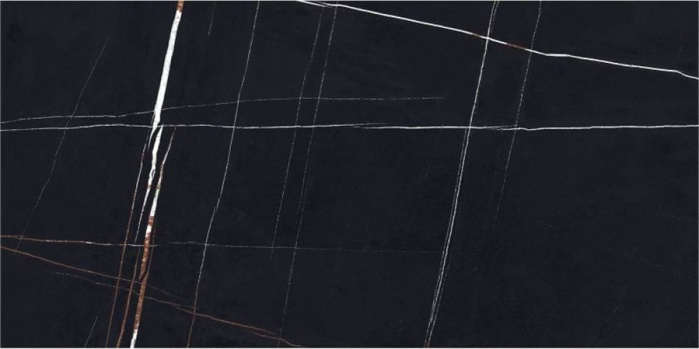 Керамогранит Energieker Sahara Noir Black Lappato L11SNBL, цвет чёрный, поверхность лаппатированная, прямоугольник, 600x1200